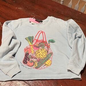 Graphic Sweatshirt with Market Bag Design